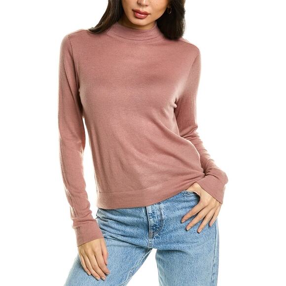 Vince Wool Cashmere Blend Funnel Mock Neck Pink Pullover Sweater Size Medium NWT - Picture 1 of 6